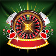 Casino gold-framed composition with roulette wheel