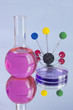 Photo: pink flash with molecular model pink flash with molecular model