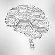 circuit board vector background, form of brain eps10