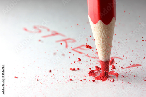 Photo: Smashed red pencil Smashed red pencil