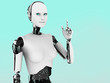 Illustration: Robot woman having an idea. Robot woman having an idea.