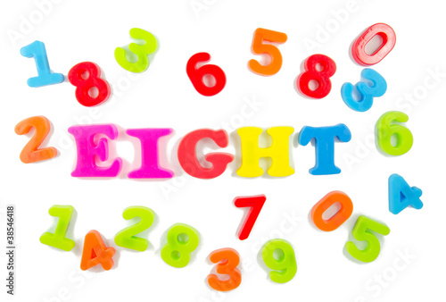 Photo: number eight surrounded by other numbers number eight surrounded by other numbers