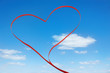 Red ribbon in heart shape