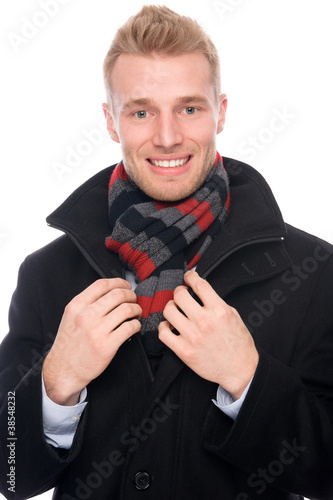Photo: Young man with coat Young man with coat
