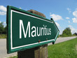 Mauritius signpost along a rural road Mauritius signpost along a rural road