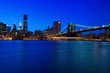 Brooklyn Bridge and Manhattan Skyline At Night, New York City