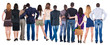 Back view group of people who are looking into the distance.