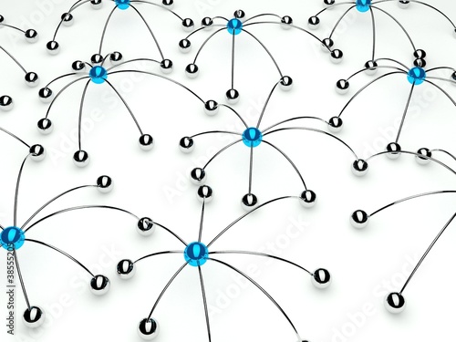 Photo: Abstract conception of network and communication, spider 3d Abstract conception of network and communication, spider 3d