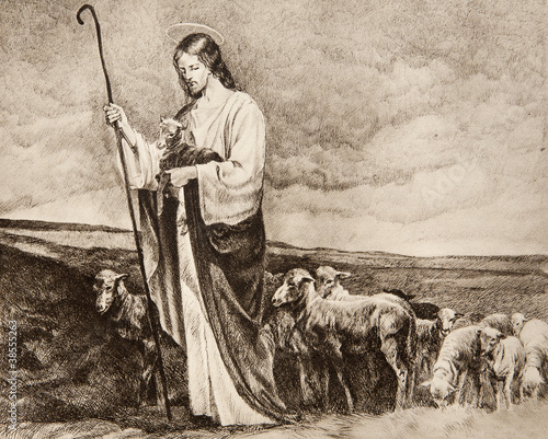 Foto: Good Shepherd - old lithography Good Shepherd - old lithography