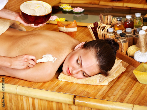 Photo: Salt massage. Salt massage.