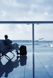 Lady waiting for the flight