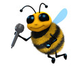 3d Bee with microphone