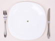 Small portion of food on a big plate
