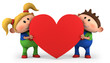 boy and girl with heart
