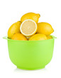 Fresh ripe lemons in a bowl Fresh ripe lemons in a bowl