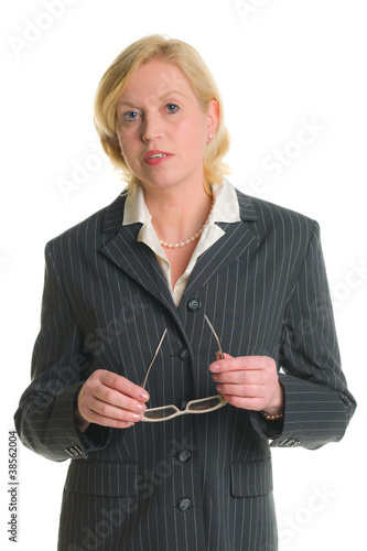 Photo: Businesswoman and glasses Businesswoman and glasses
