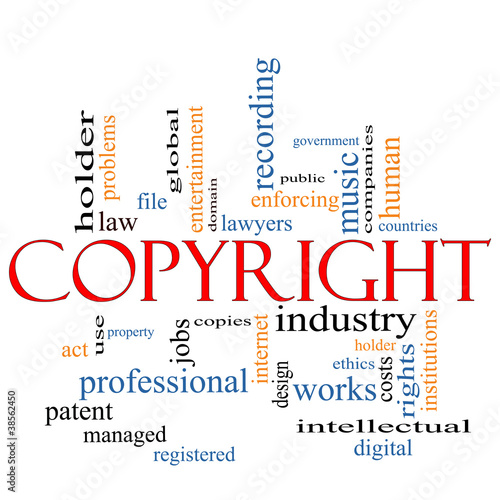 Photo: Copyright word cloud concept Copyright word cloud concept