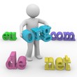 3d Männchen mit  Domain