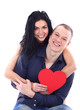 Beautiful young love couple against on white background Beautiful young love couple against on white background