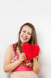 girl with a toy heart