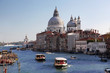 Venice with boats on Grand canal in Italy Venice with boats on Grand canal in Italy