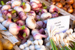 Fresh vegetables on a market stall