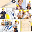 Photo: Industrial workers. Construction. Industrial workers. Construction.