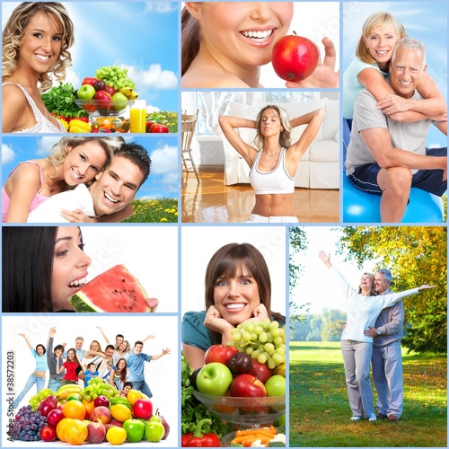 Photo: Happy healthy people collage. Happy healthy people collage.