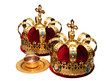Two Orthodox Wedding Ceremonial Crowns Ready for Ceremony Two Orthodox Wedding Ceremonial Crowns Ready for Ceremony