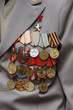 Soviet WW2 military awards on veteran chest Soviet WW2 military awards on veteran chest