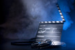 movie clapper and film reels