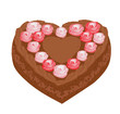chocolate heart shaped cake with cream roses chocolate heart shaped cake with cream roses