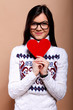 Girl with red heart