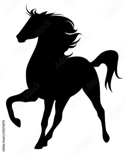 Vektor: Running horse fine vector silhouette Running horse fine vector silhouette