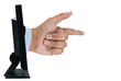 Photo: Finger coming through LCD screen Finger coming through LCD screen