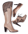 Beige knee-high boot, ankle-high boot and pump Beige knee-high boot, ankle-high boot and pump