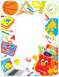 Vector: School border with a funny cartoon character School border with a funny cartoon character