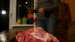 Video: girl with a knife to cut meat preparation girl with a knife to cut meat preparation