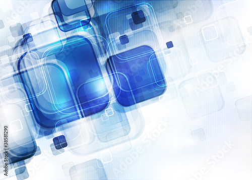 Vector: Translucent blue squares Translucent blue squares