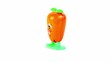 Clockwork toy carrot walk, decelerates and stop