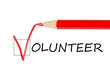 Volunteer message and red pencil