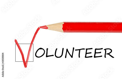 Photo: Volunteer message and red pencil Volunteer message and red pencil