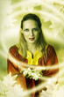 Young woman elf or witch making magic. Young woman elf or witch making magic.