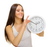 Young girl with clock