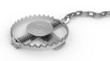 steel trap on a white background steel trap on a white background