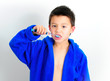 Boy Brushing Front Teeth