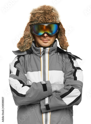 Photo: Man in ski goggles and sportswear Man in ski goggles and sportswear
