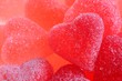 Red heart-shaped jelly candies