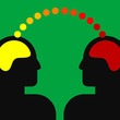 illustration of two human heads