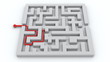 Red arrow going through the labyrinth
